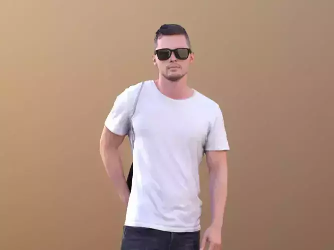 Rick 10497 - Walking Casual Guy Low-poly 3D model