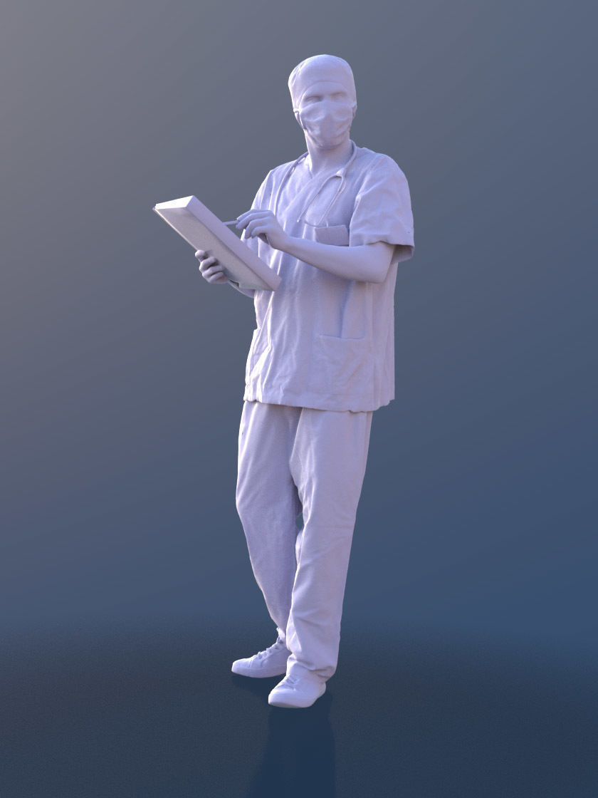 Andy 10493 - Working Doctor Low-poly 3D model_3