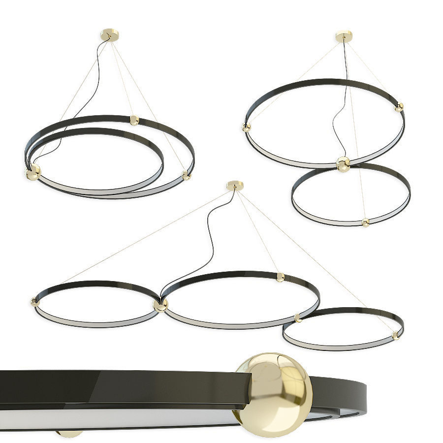 Planetary  Pendant Lamp set 3D model_0