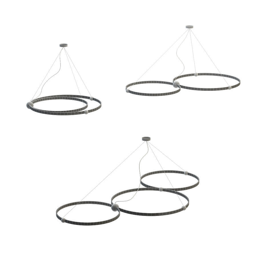 Planetary  Pendant Lamp set 3D model_4