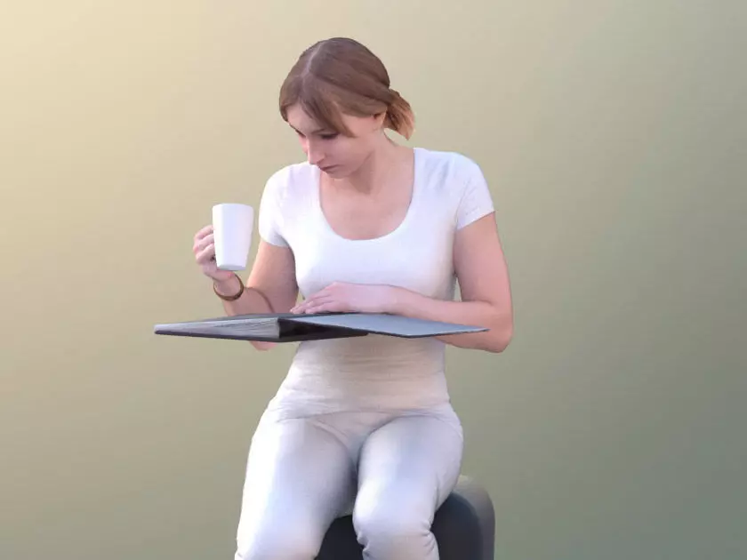 Anastasia 10490 - Sitting Reading Assistant Low-poly 3D model_0