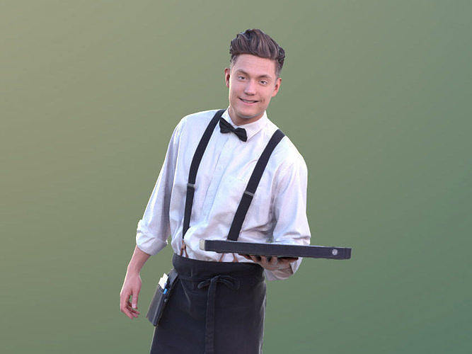 Dan 10487 - Working Waiter Low-poly 3D model