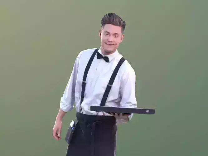 Dan 10487 - Working Waiter Low-poly 3D model