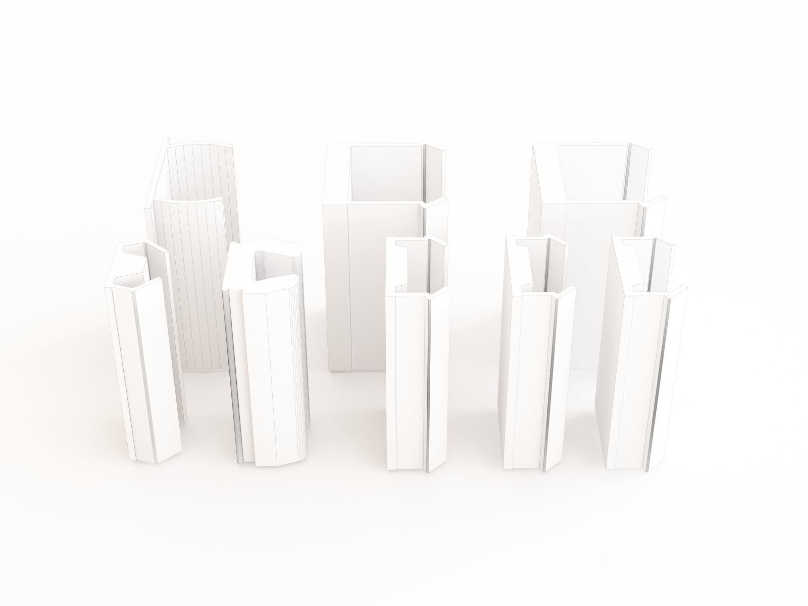 Profile aluminium cover profiles 3D model_1