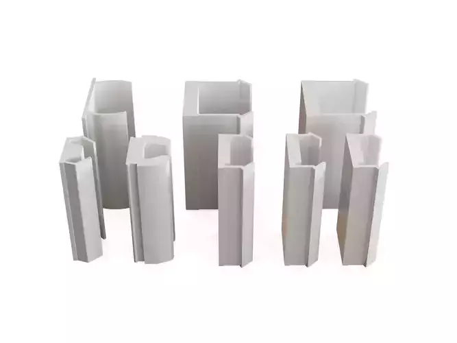 Profile aluminium cover profiles 3D model