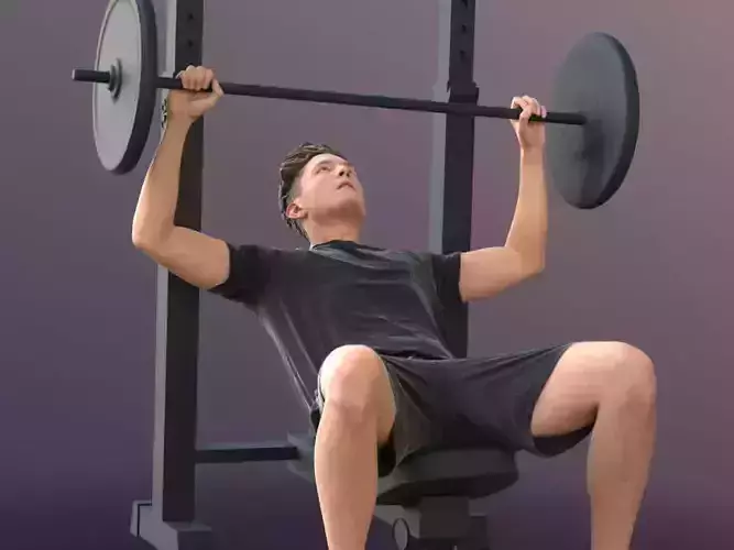 Dan 10486 - Fitness Man Low-poly 3D model