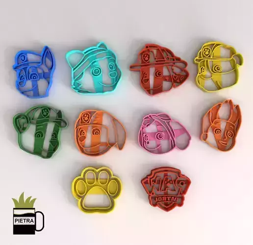 PAW PATROL MOLDE CORTANTE PARA GALLETAS FONDANT SEGUNDA TEMP 3D print model PAW PATROL MOLDE CORTANTE PARA GALLETAS FONDANT SEGUNDA TEMP 3D print model
