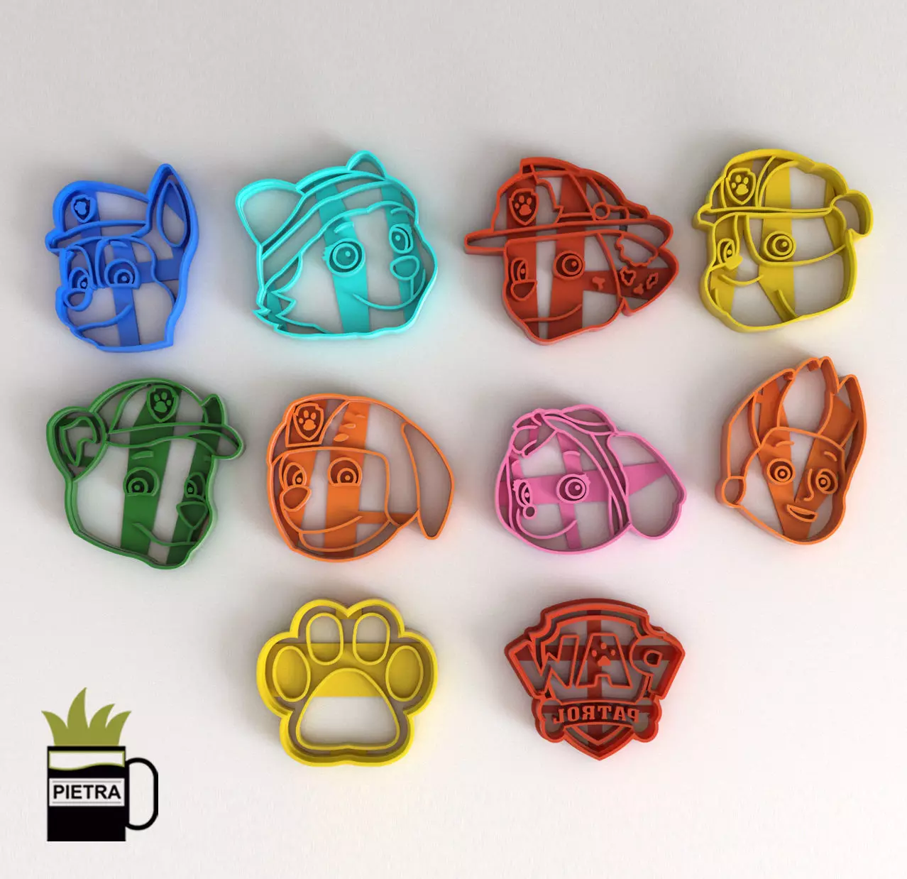 PAW PATROL MOLDE CORTANTE PARA GALLETAS FONDANT SEGUNDA TEMP 3D print model_0