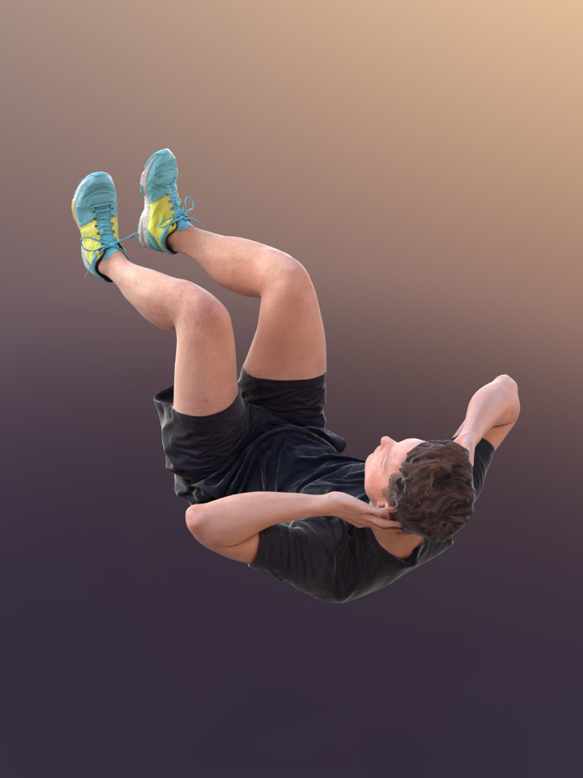 Dan 10485 - Fitness Man Low-poly 3D model_2