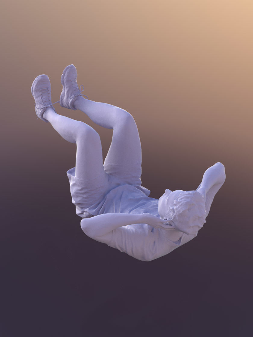 Dan 10485 - Fitness Man Low-poly 3D model_4