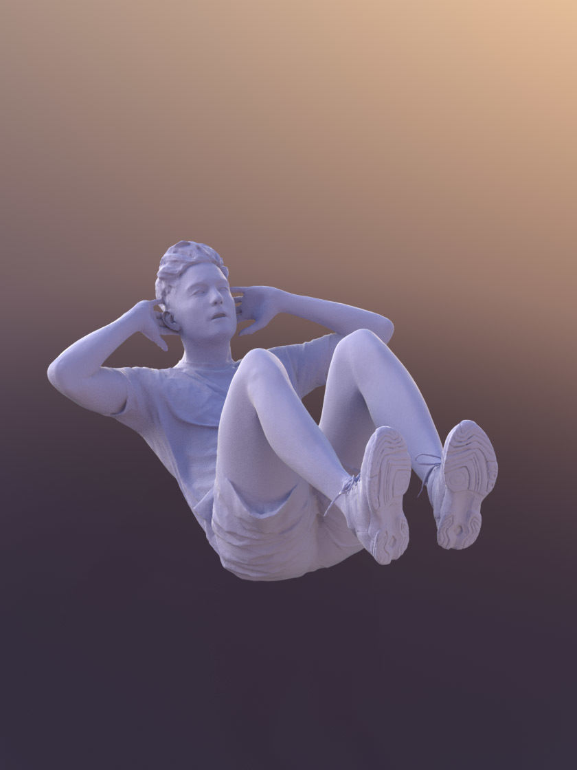 Dan 10485 - Fitness Man Low-poly 3D model_3