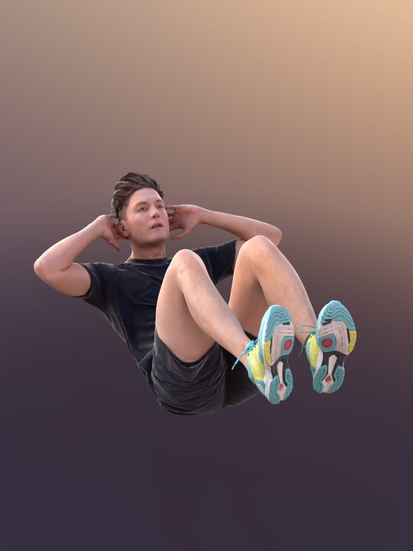 Dan 10485 - Fitness Man Low-poly 3D model_1