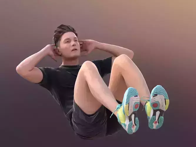 Dan 10485 - Fitness Man Low-poly 3D model