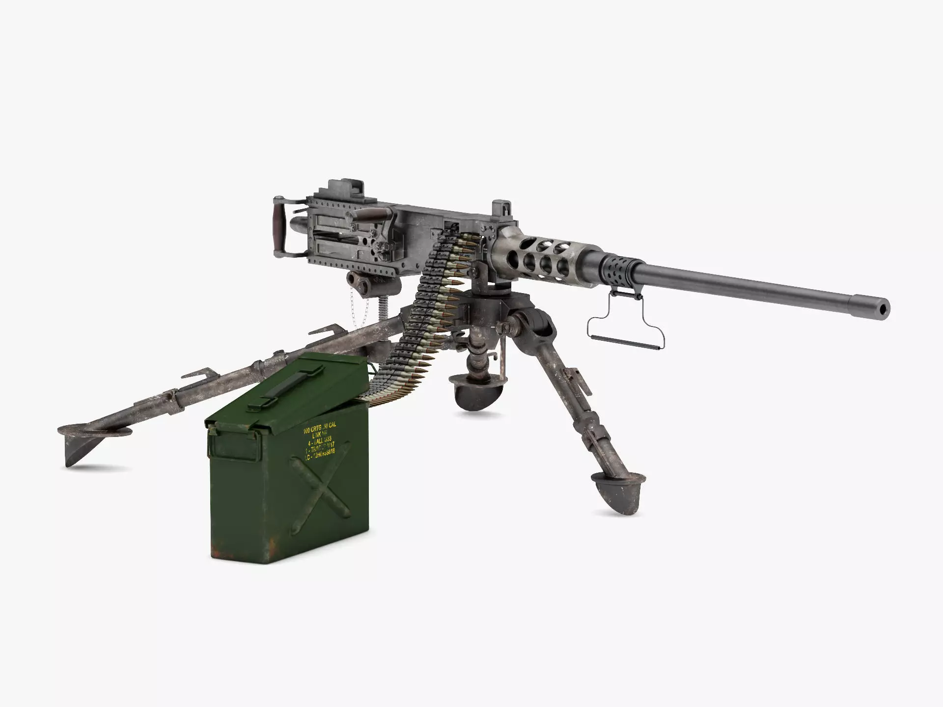 Browning Machine Gun Cal 50 M2 HB 3D model_0