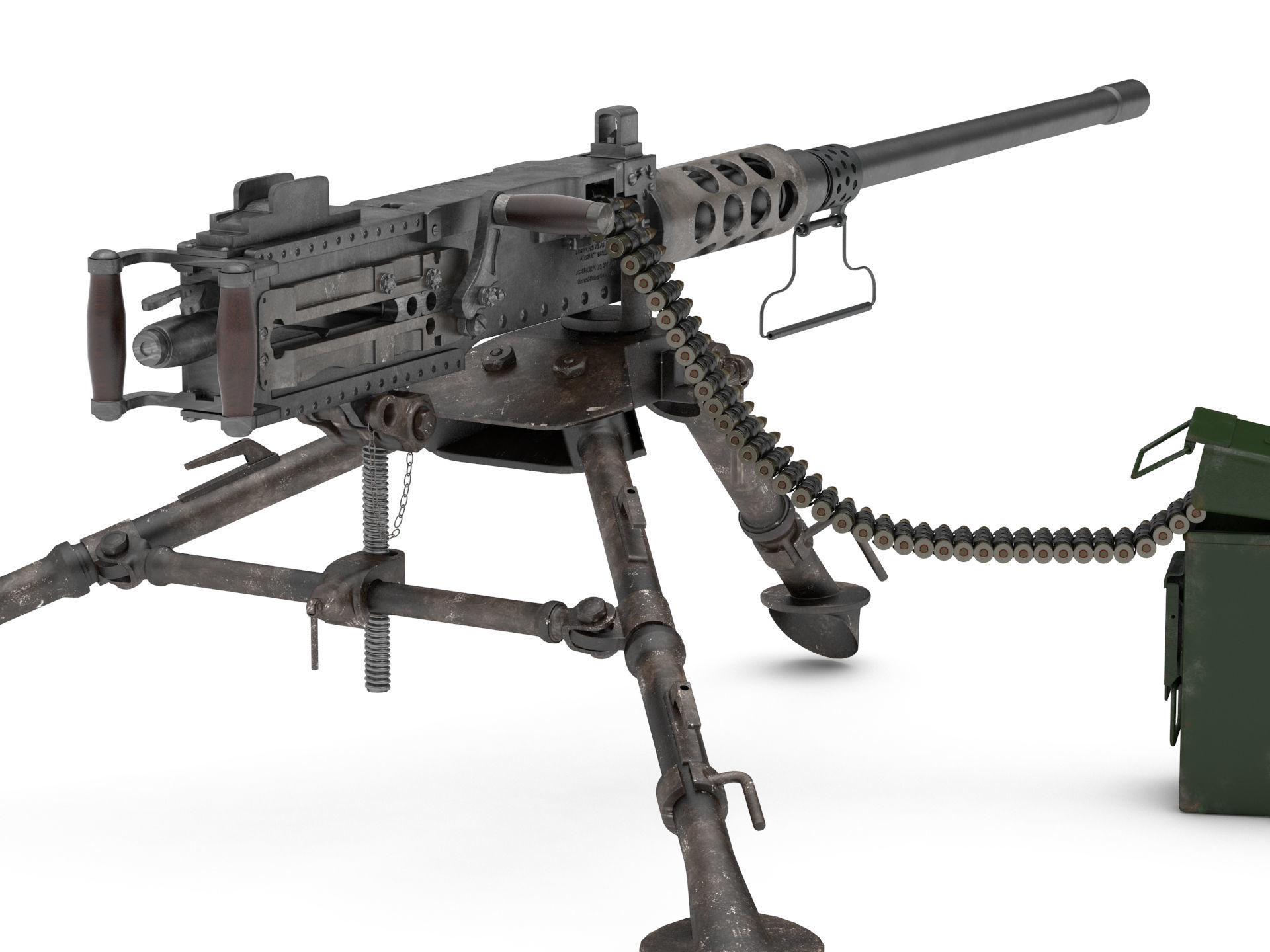 Browning Machine Gun Cal 50 M2 HB 3D model_6
