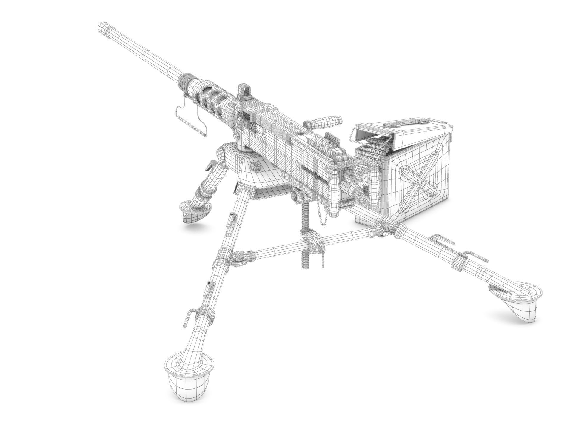 Browning Machine Gun Cal 50 M2 HB 3D model_9