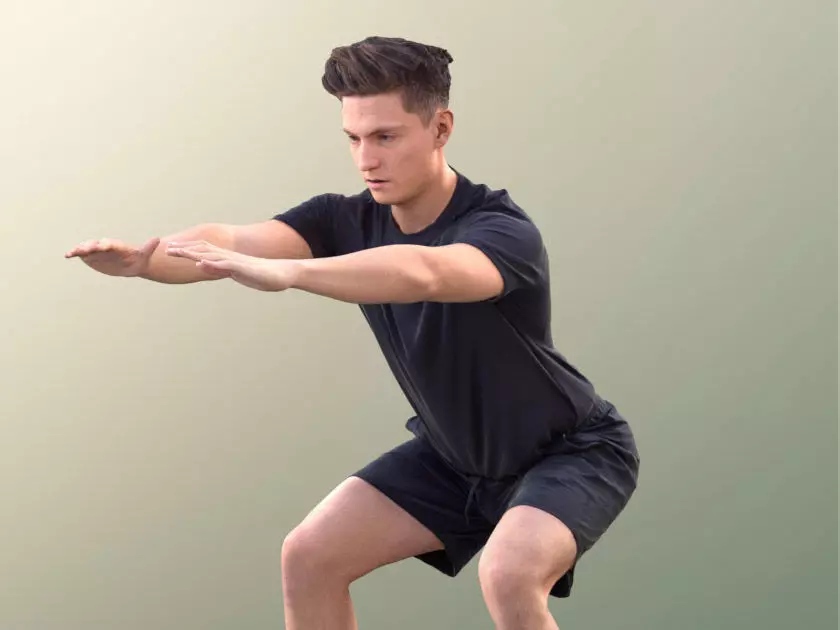 Dan 10484 - Fitness Man Low-poly 3D model_0