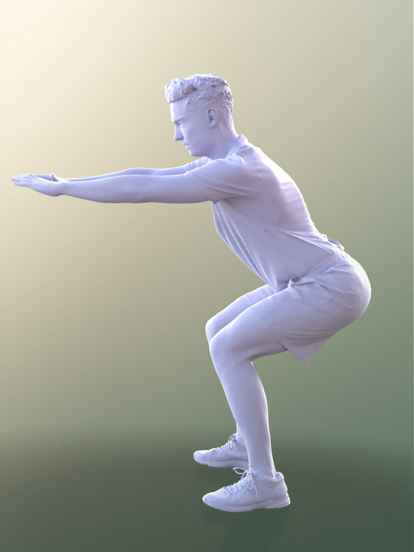 Dan 10484 - Fitness Man Low-poly 3D model_4