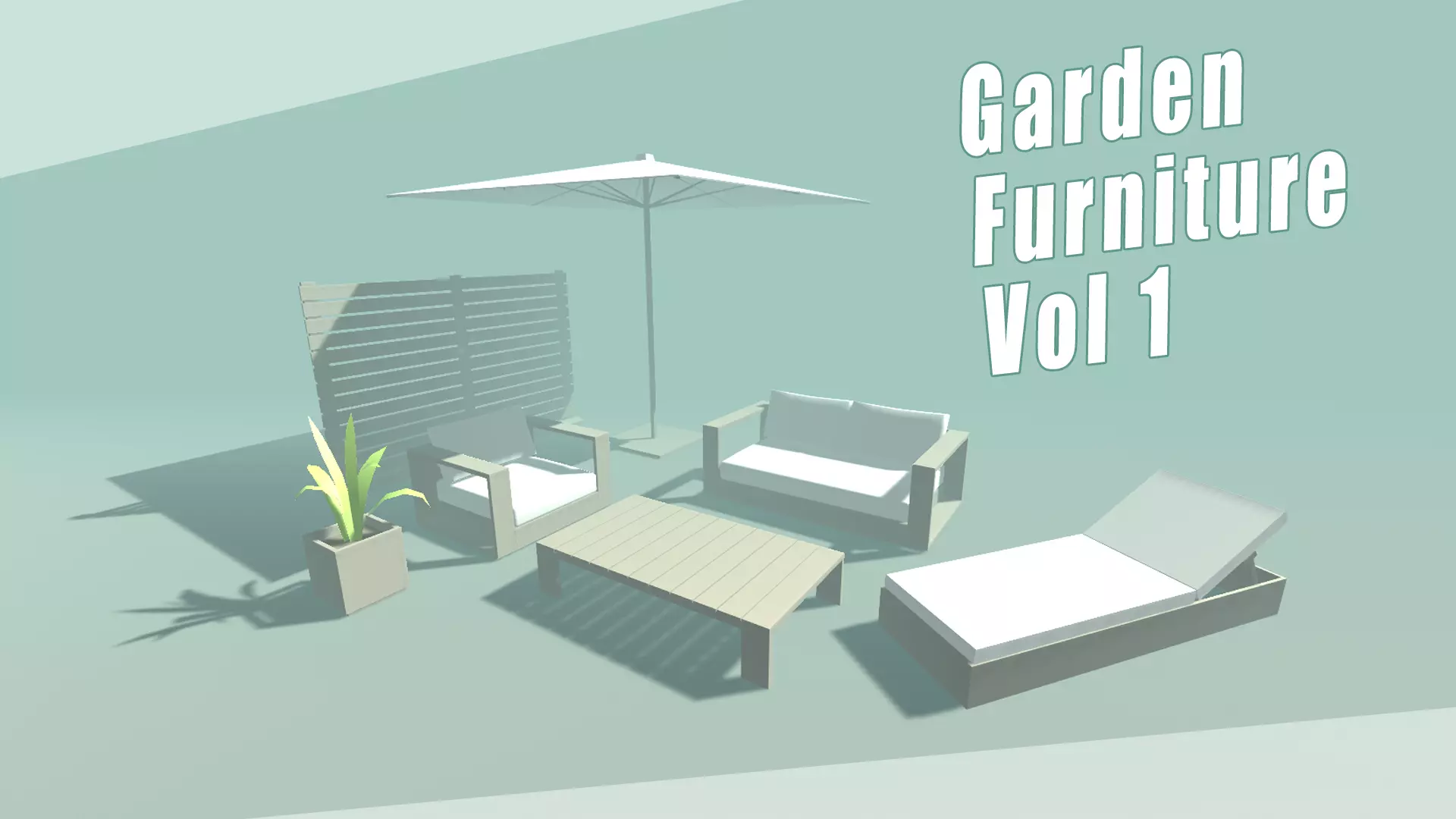 Outdoor Furniture Low-poly 3D model