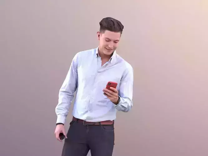Dan 10479 - Standing Business Man Low-poly 3D model