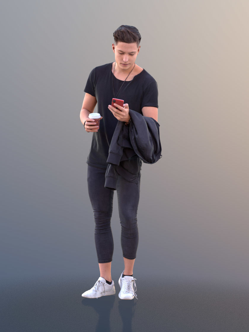 Dan 10476 - Standing Casual Man Low-poly 3D model_1