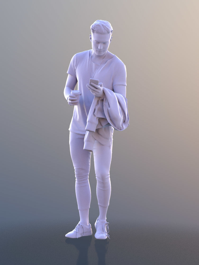 Dan 10476 - Standing Casual Man Low-poly 3D model_3