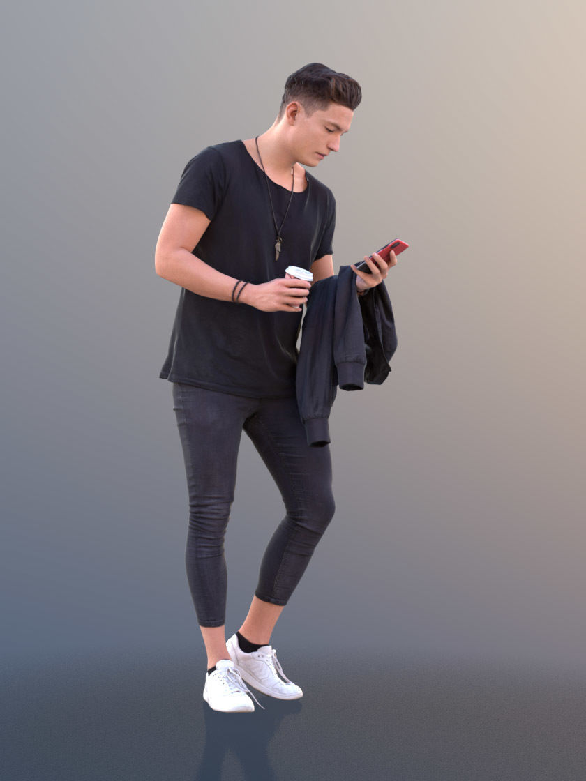 Dan 10476 - Standing Casual Man Low-poly 3D model_2