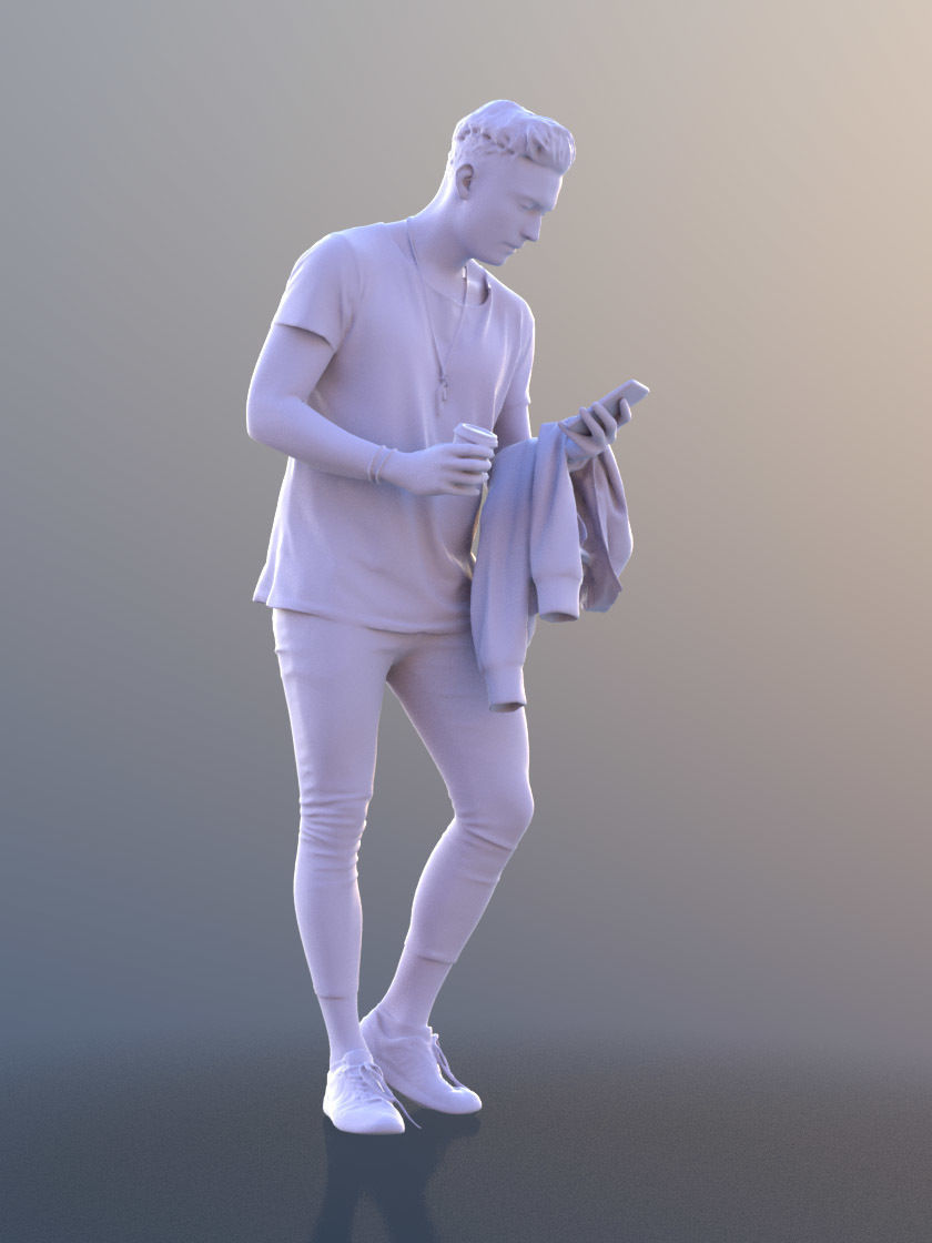 Dan 10476 - Standing Casual Man Low-poly 3D model_4
