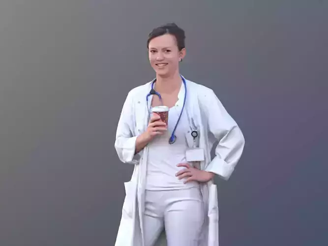 Nadin 10467 - Standing Healthcare Woman Low-poly 3D model