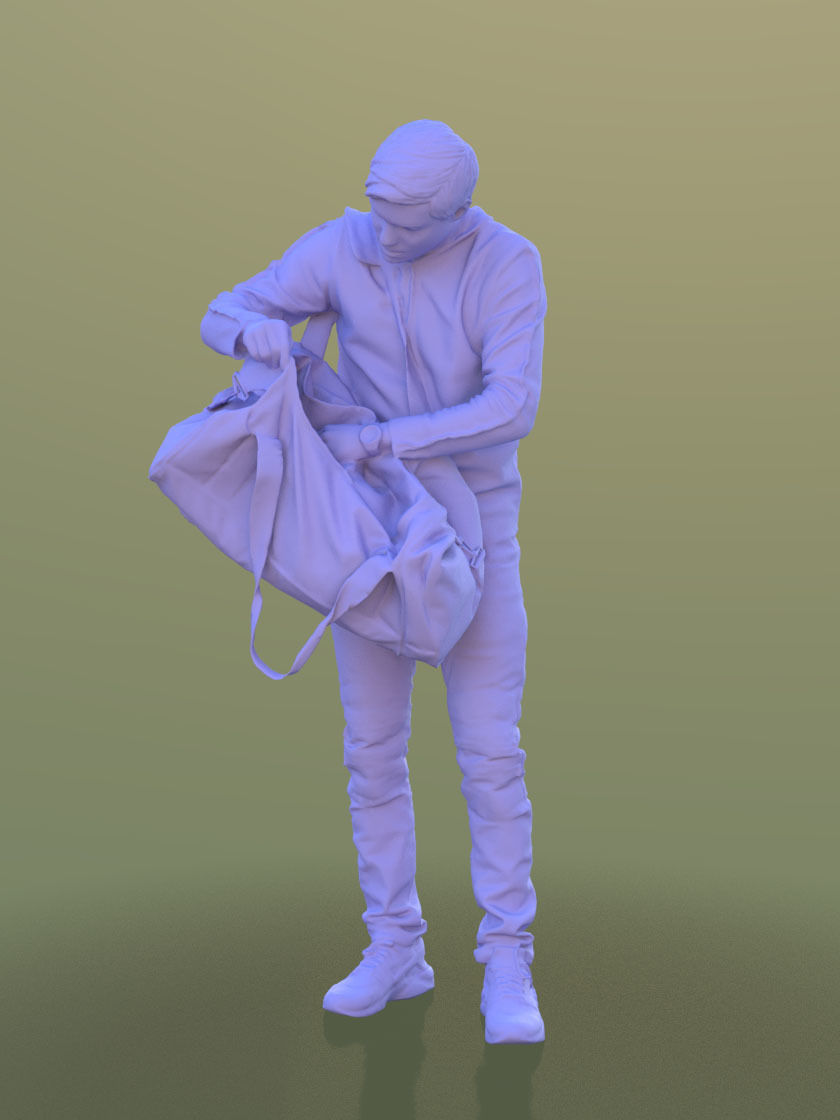 Andy 10462 - Standing Gym Man Low-poly 3D model_4