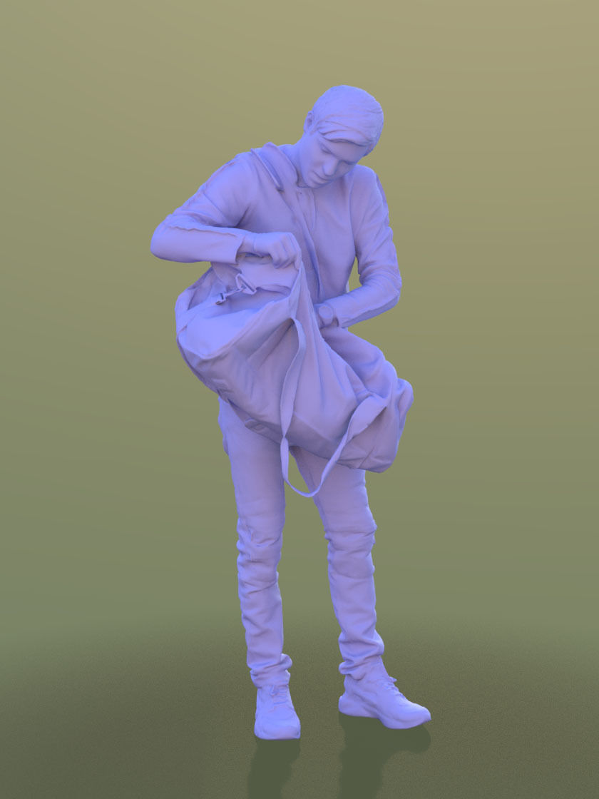 Andy 10462 - Standing Gym Man Low-poly 3D model_3