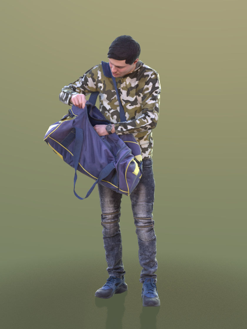 Andy 10462 - Standing Gym Man Low-poly 3D model_2