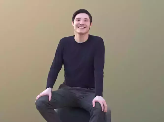 Andy 10461 - Sitting Casual Man Low-poly 3D model
