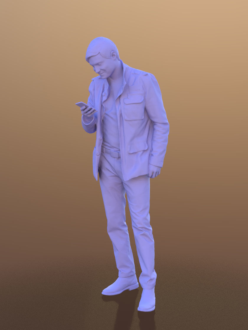 Andy 10460 - Standing Casual Guy Low-poly 3D model_4