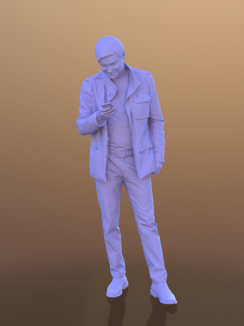 Andy 10460 - Standing Casual Guy Low-poly 3D model_3