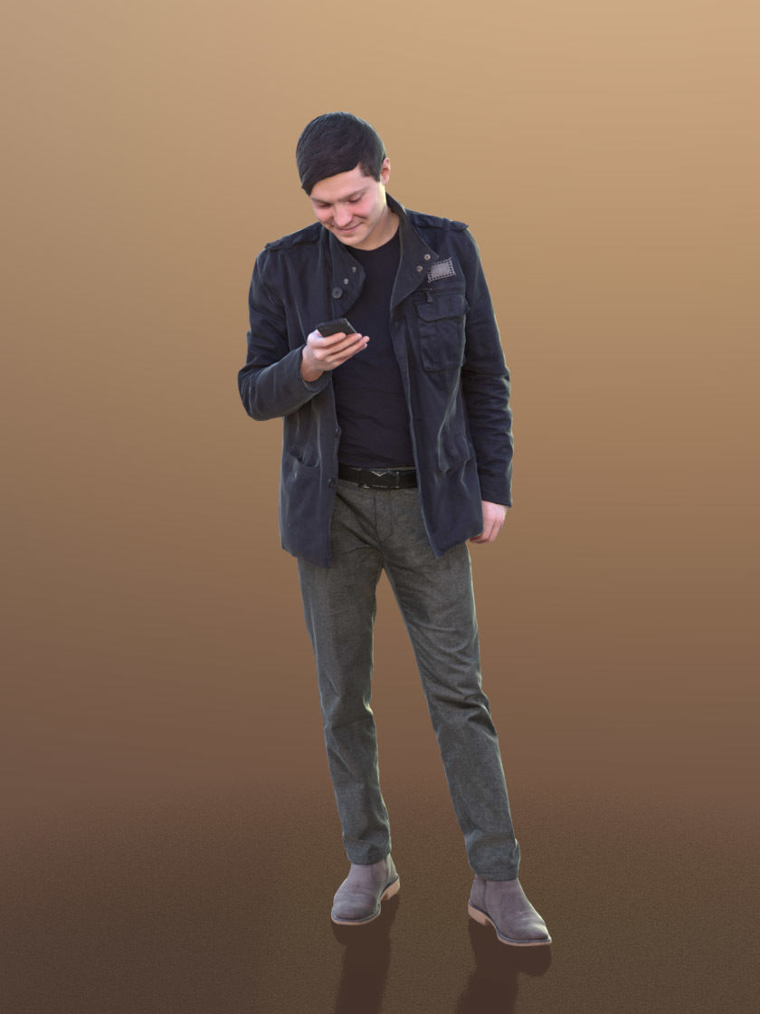 Andy 10460 - Standing Casual Guy Low-poly 3D model_1