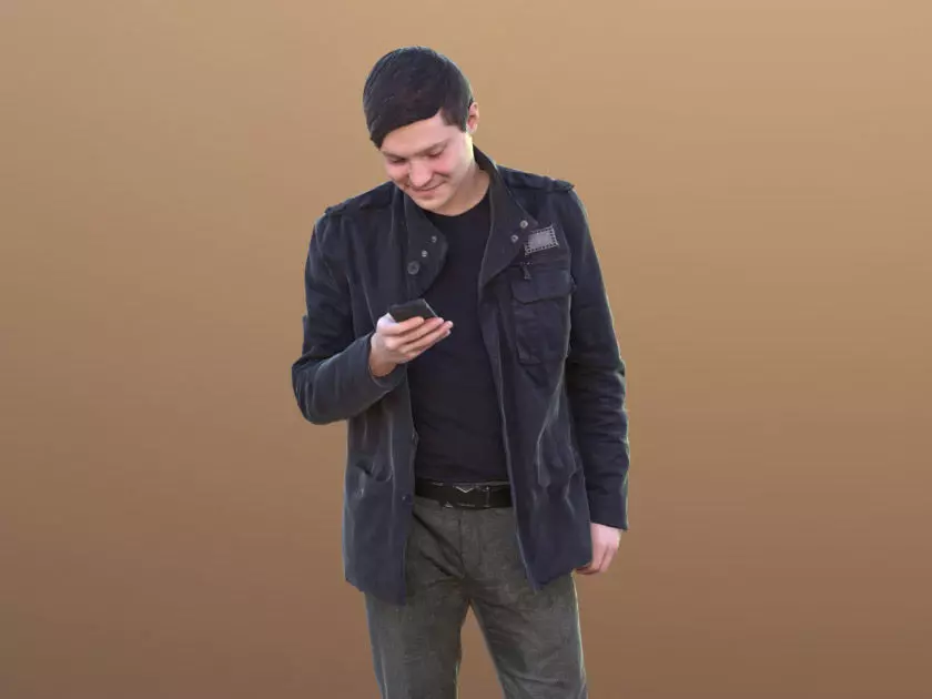 Andy 10460 - Standing Casual Guy Low-poly 3D model_0