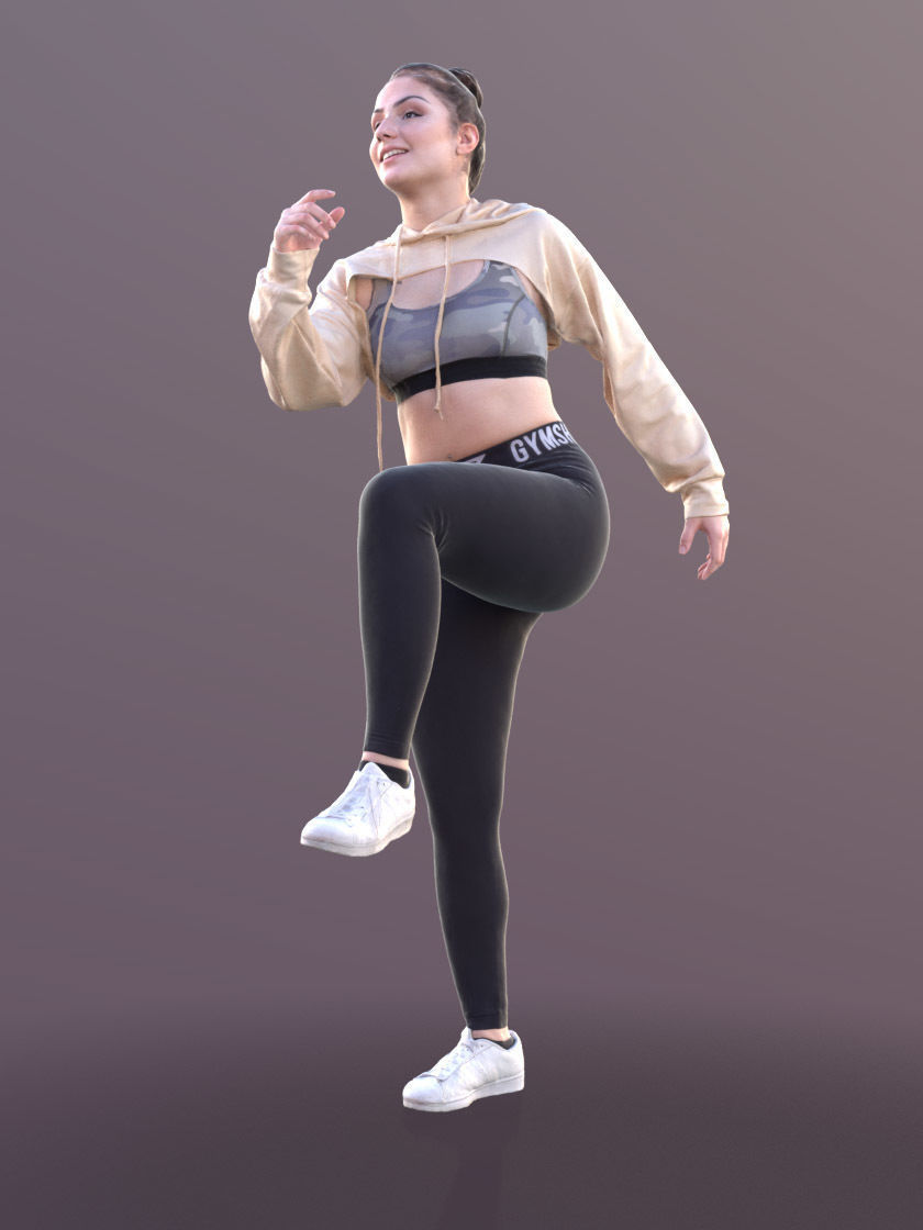 Sheona 10450 - Fitness Girl Low-poly 3D model_2