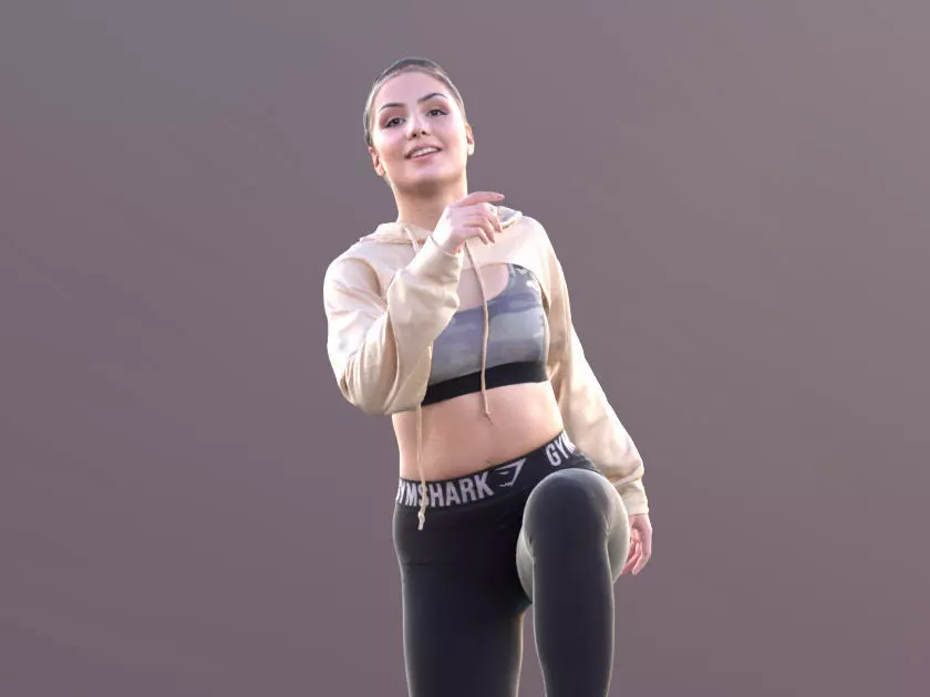 Sheona 10450 - Fitness Girl Low-poly 3D model_0