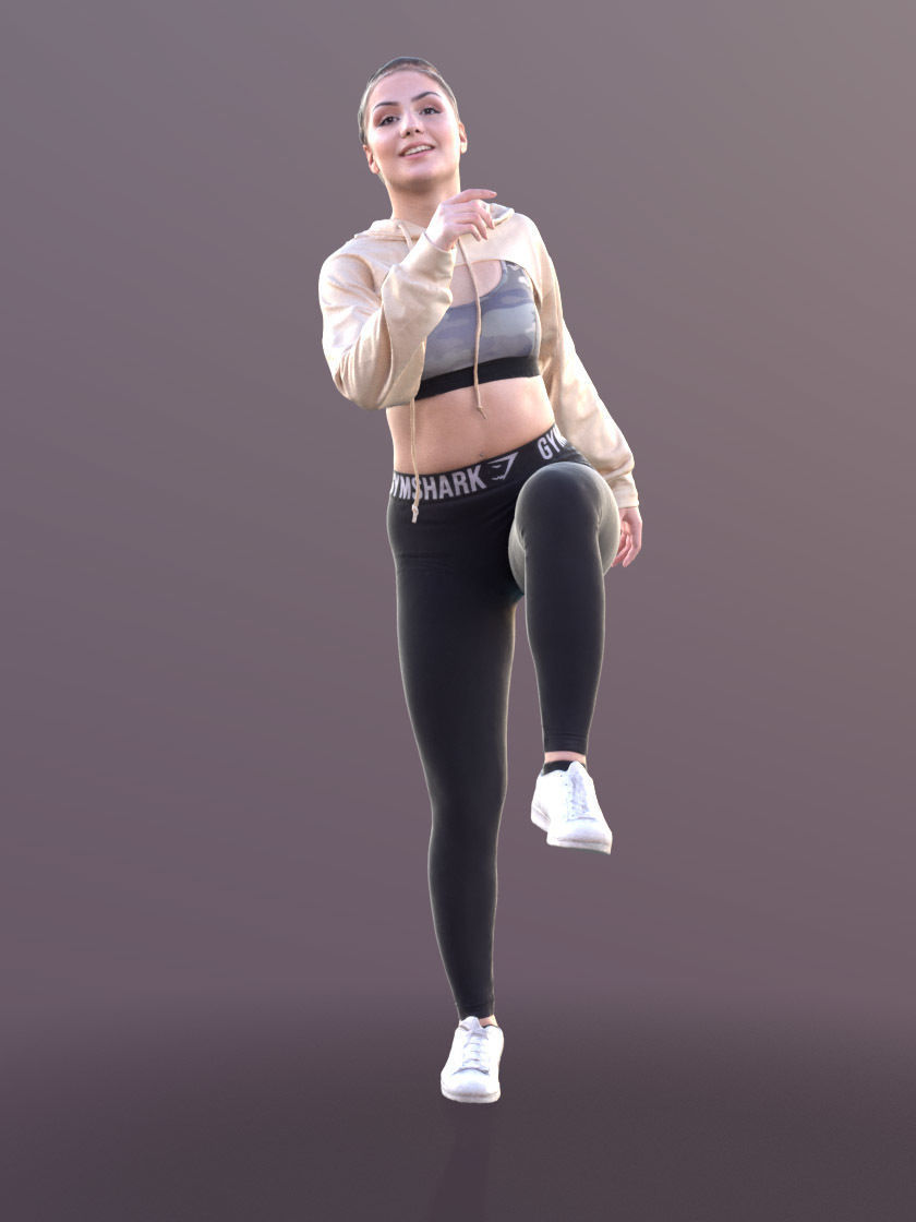 Sheona 10450 - Fitness Girl Low-poly 3D model_1