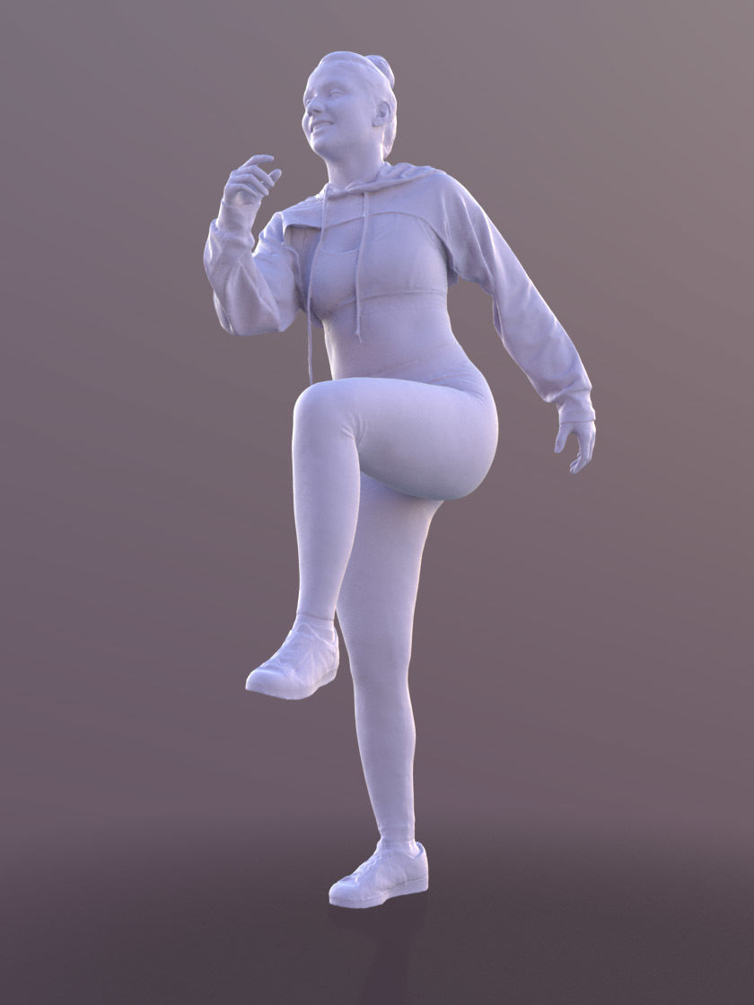 Sheona 10450 - Fitness Girl Low-poly 3D model_4