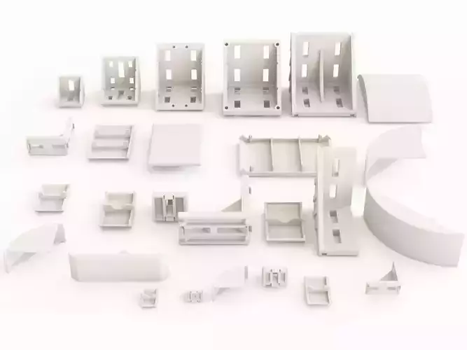 Profile aluminium angle brackets 3D model