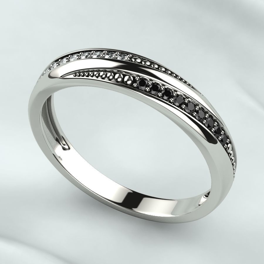 Gold Ring with Diamonds 3D print model_8