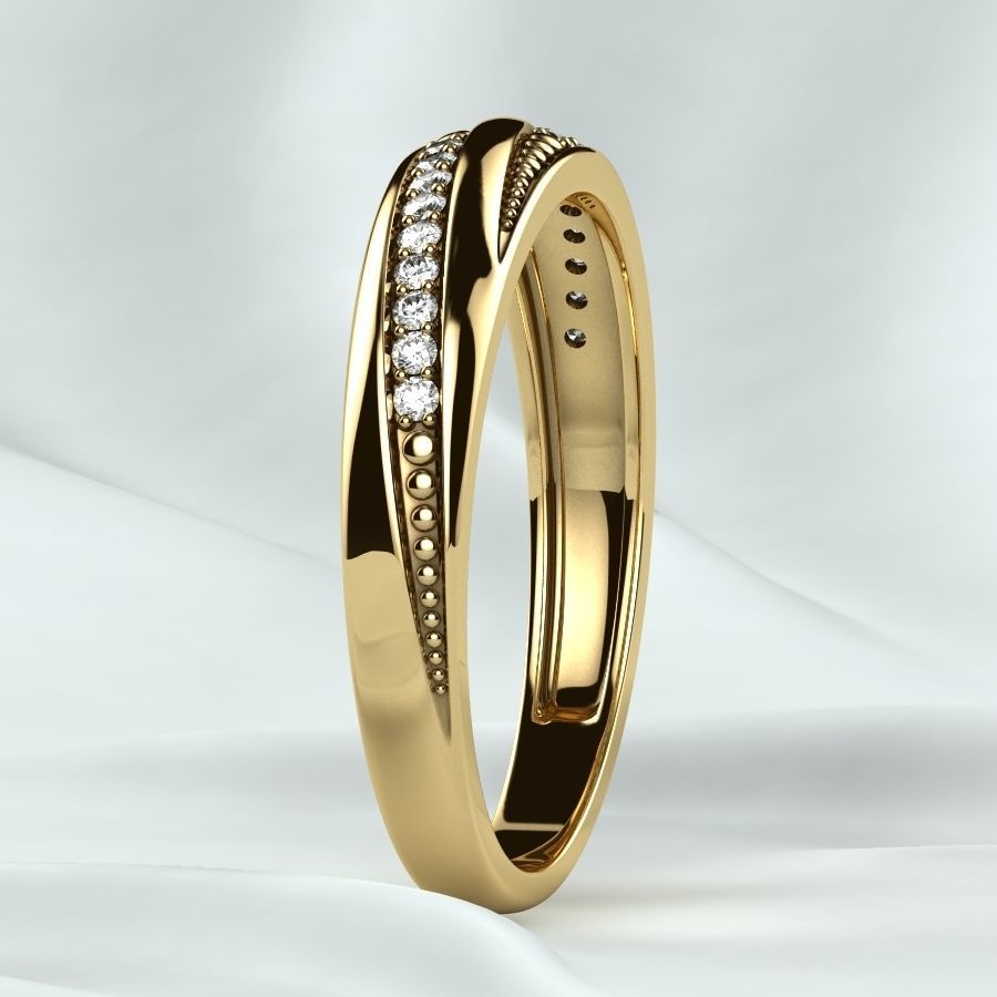 Gold Ring with Diamonds 3D print model_17