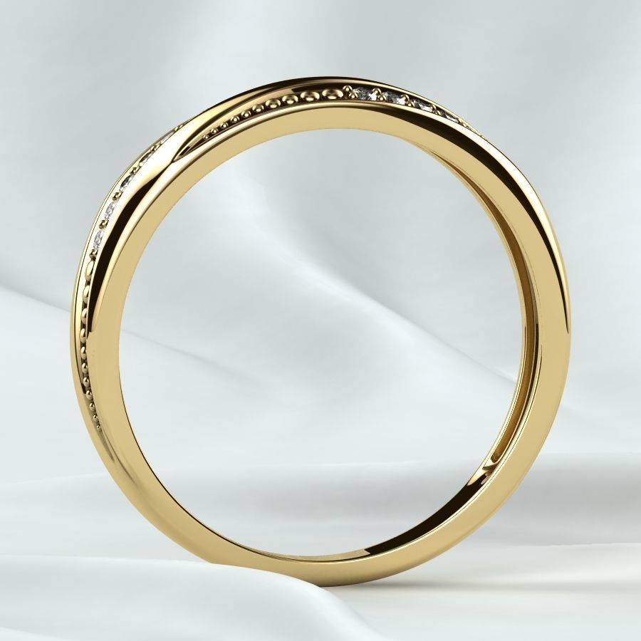 Gold Ring with Diamonds 3D print model_13