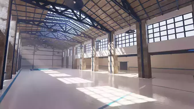 SHC Renovated Factory hall Low-poly 3D model