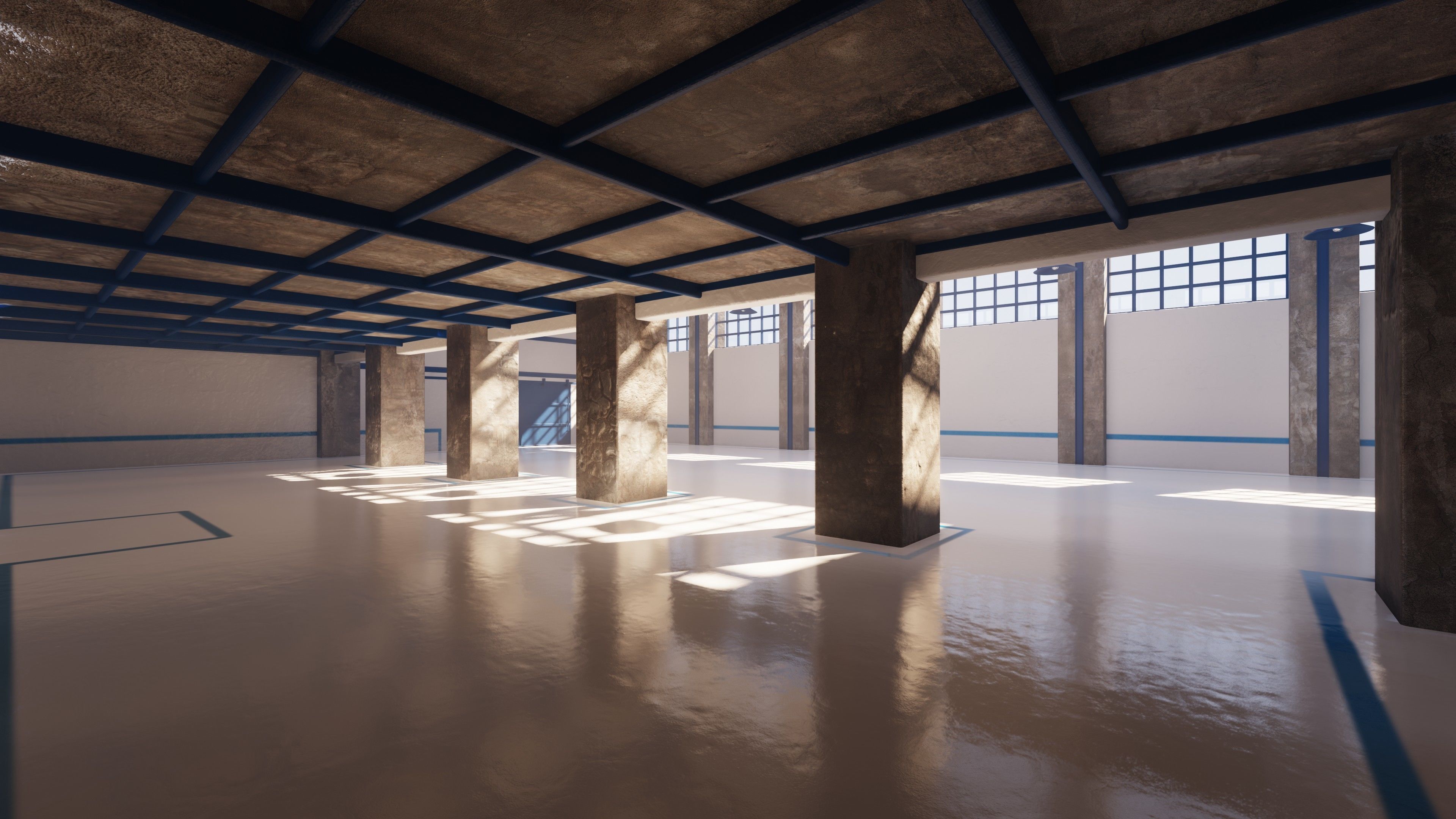 SHC Renovated Factory hall Low-poly 3D model_6
