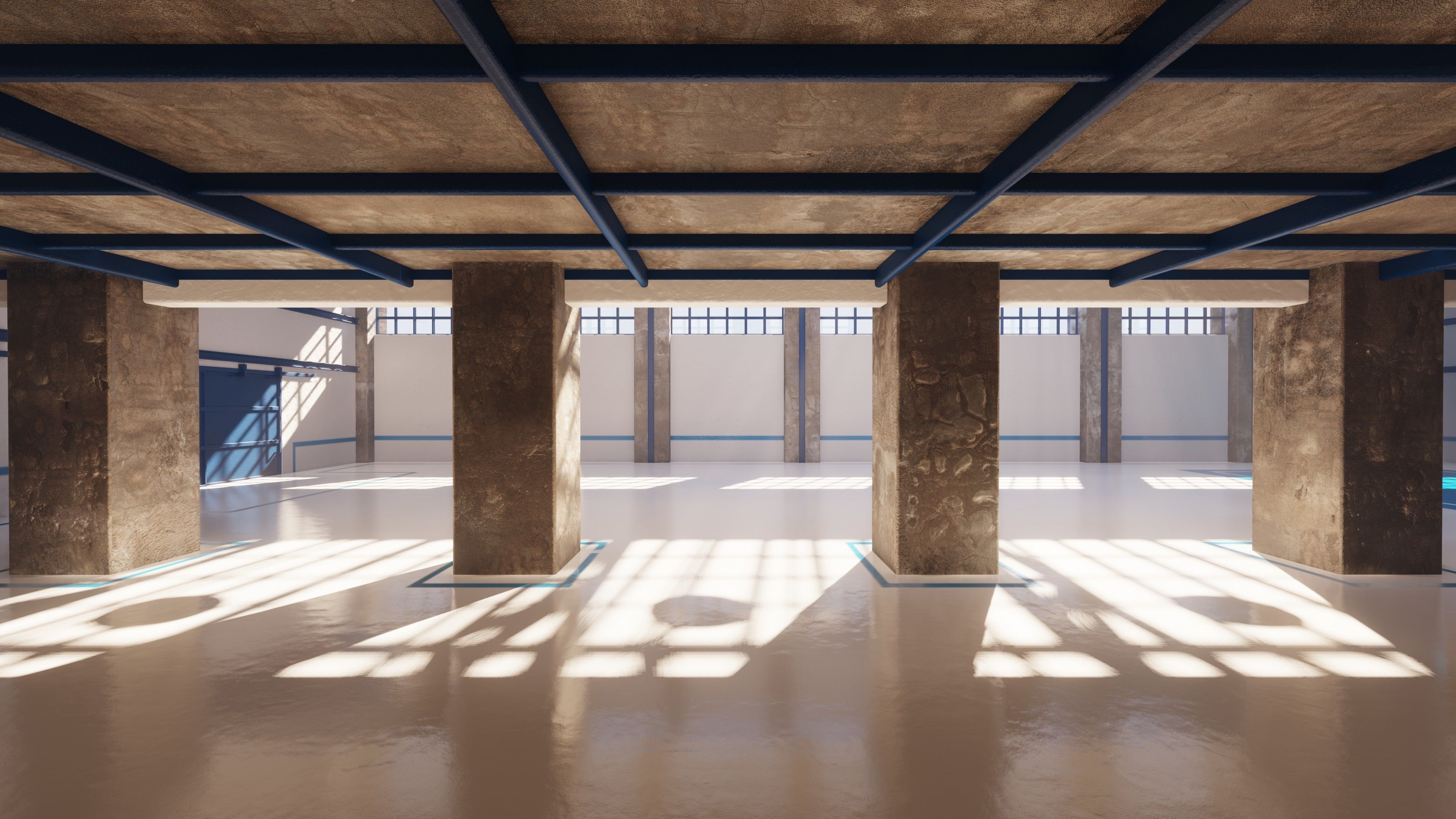 SHC Renovated Factory hall Low-poly 3D model_5