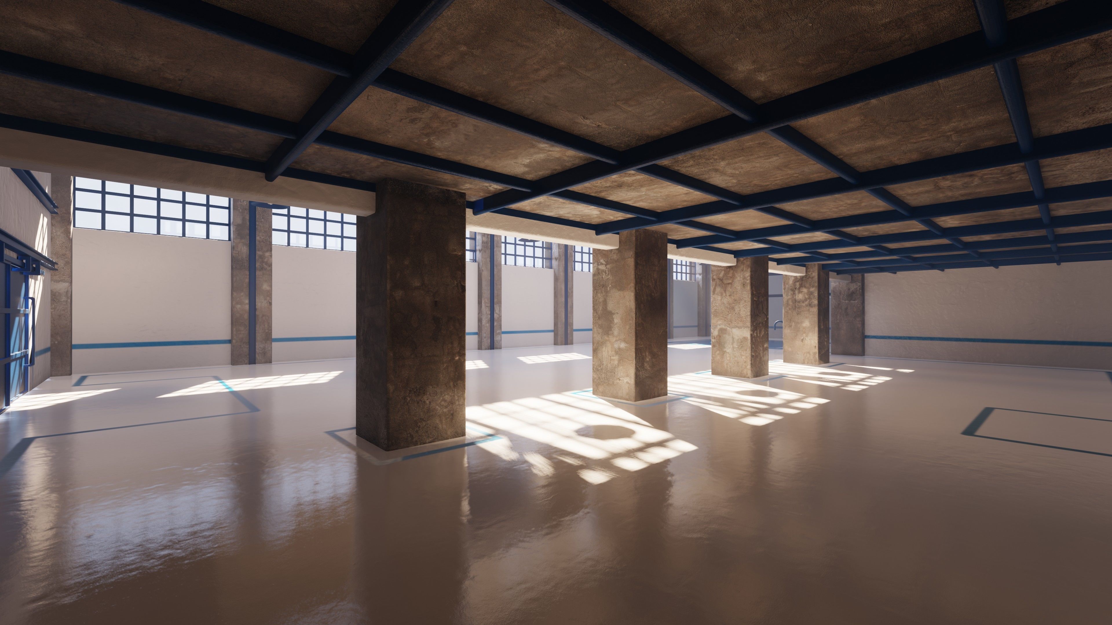 SHC Renovated Factory hall Low-poly 3D model_4