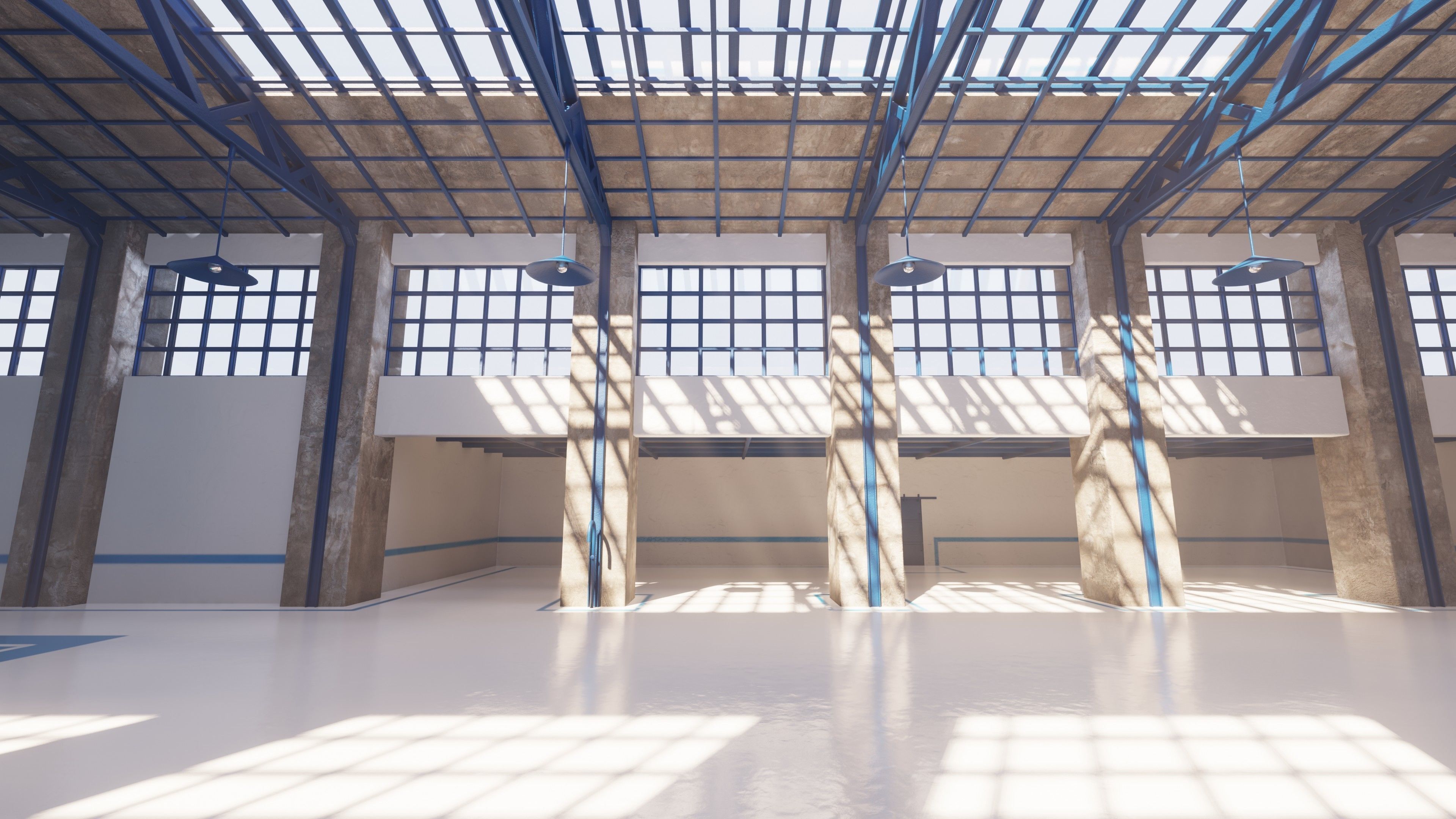 SHC Renovated Factory hall Low-poly 3D model_3
